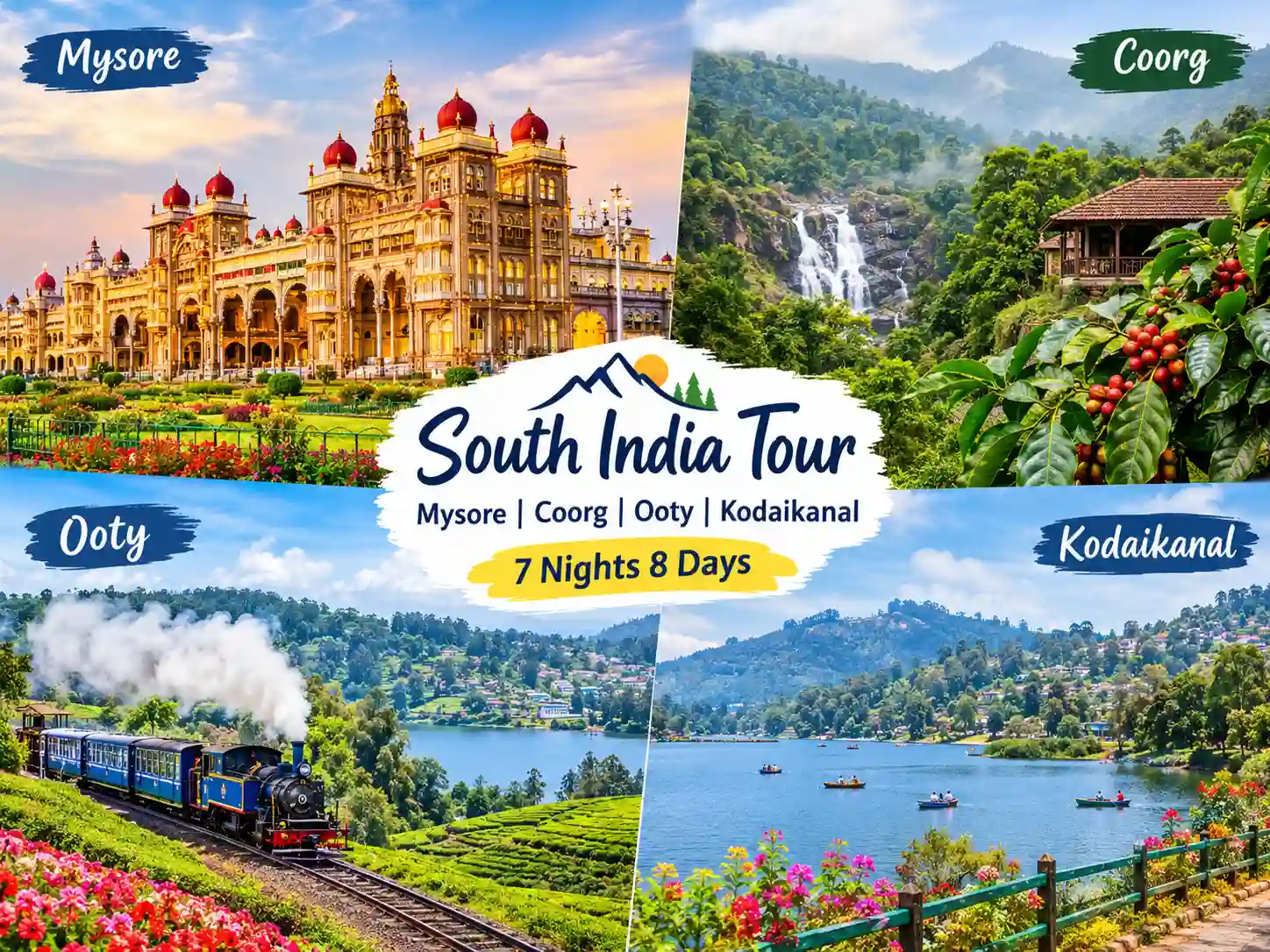 Mysore - Coorg - Ooty - Kodaikanal (South India) off season 2026-2027 